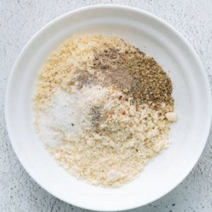 mix panko breadcrumbs, salt, pepper, and parmesan cheese using fork and set aside mix panko breadcrumbs, salt, pepper, and parmesan cheese using fork and set aside