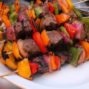 serve steak kabobs and enjoy right away
