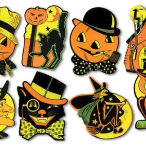 Beistle 4 Piece Retro Vintage Happy Halloween Cut Outs Wall Decorations