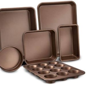 NutriChef Kitchen Oven Baking Pans Carbon Steel NCBK6BK