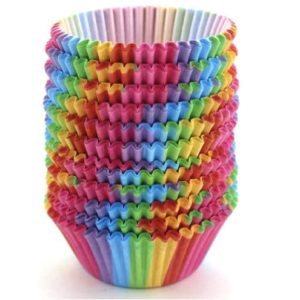 WARMBUY Rainbow Cupcake Papers Baking Cup Liners 300 Pcs