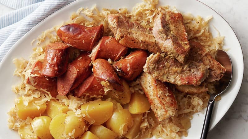 Smoked Pork & Sauerkraut Crock Pot Recipe