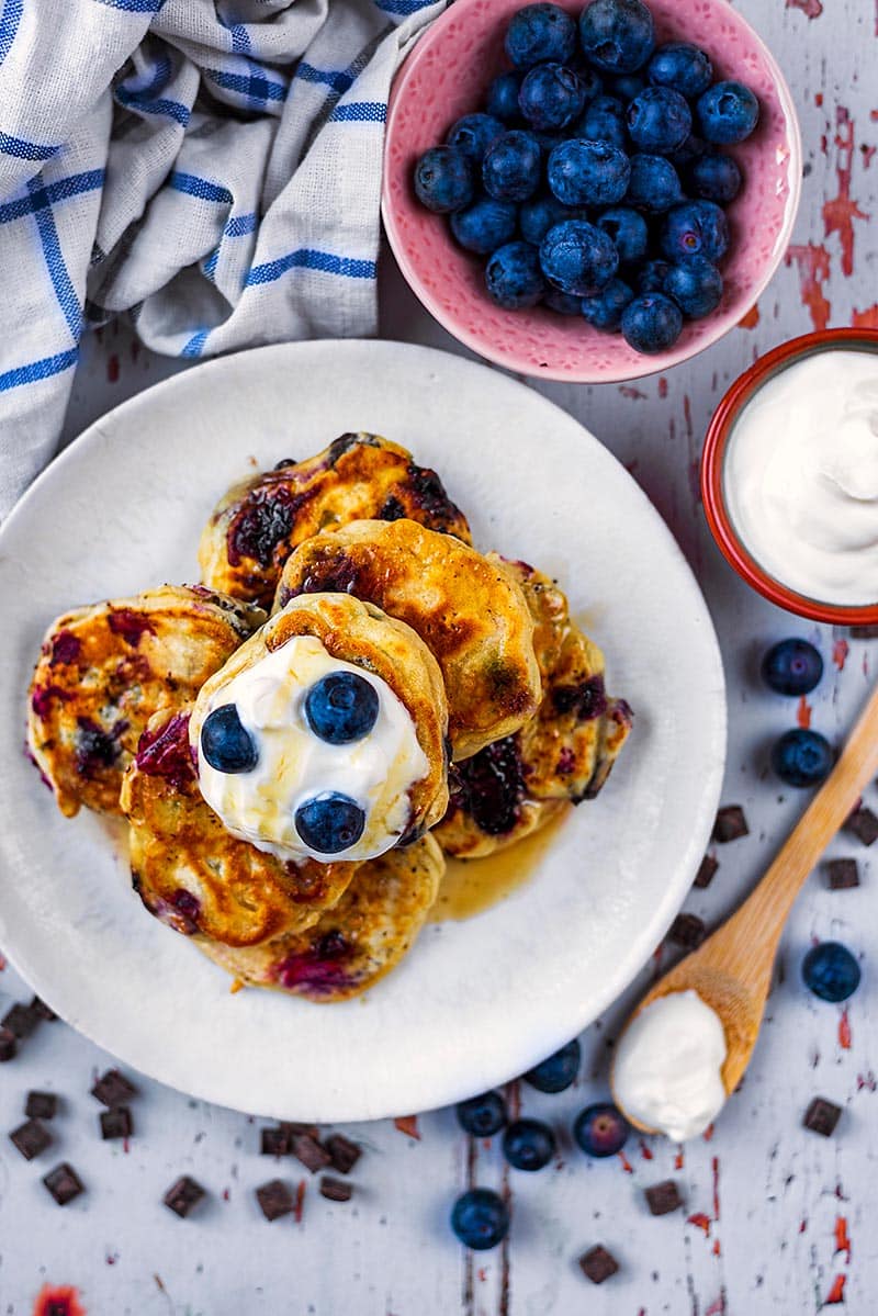 Blueberry and Ginger Mini Pancakes