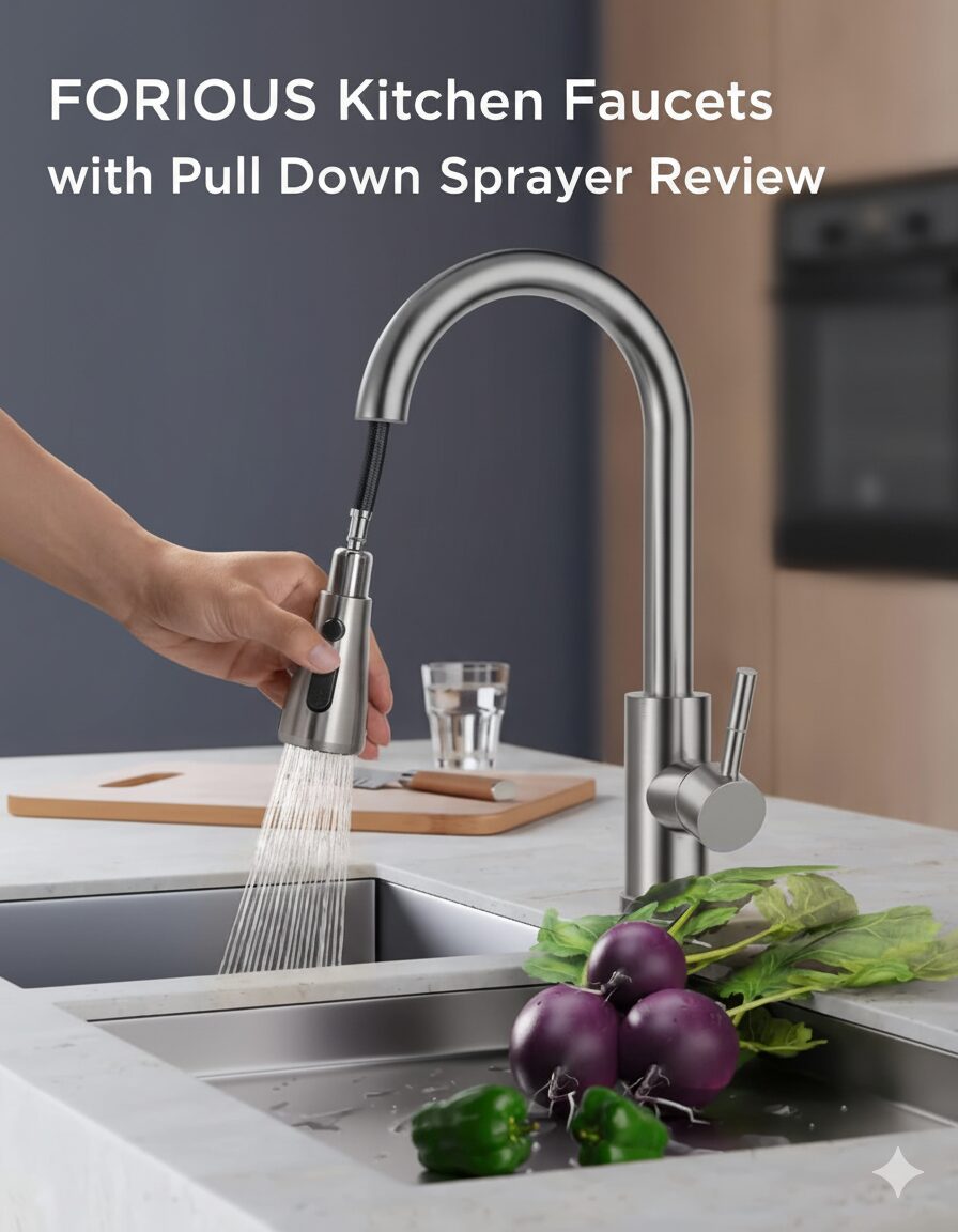 FORIOUS Kitchen Faucets with Pull Down Sprayer Review